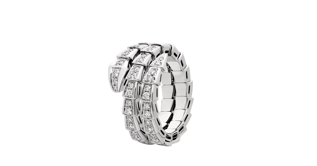 White gold Serpenti Viper Ring with 1.13 ct Diamonds | Bulgari Official Store