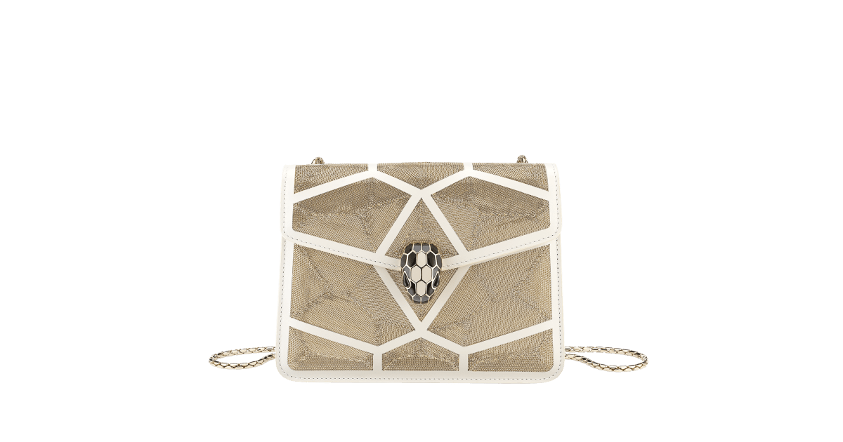Bvlgari Serpenti Forever Shoulder Bag in White Double Chain NWOT