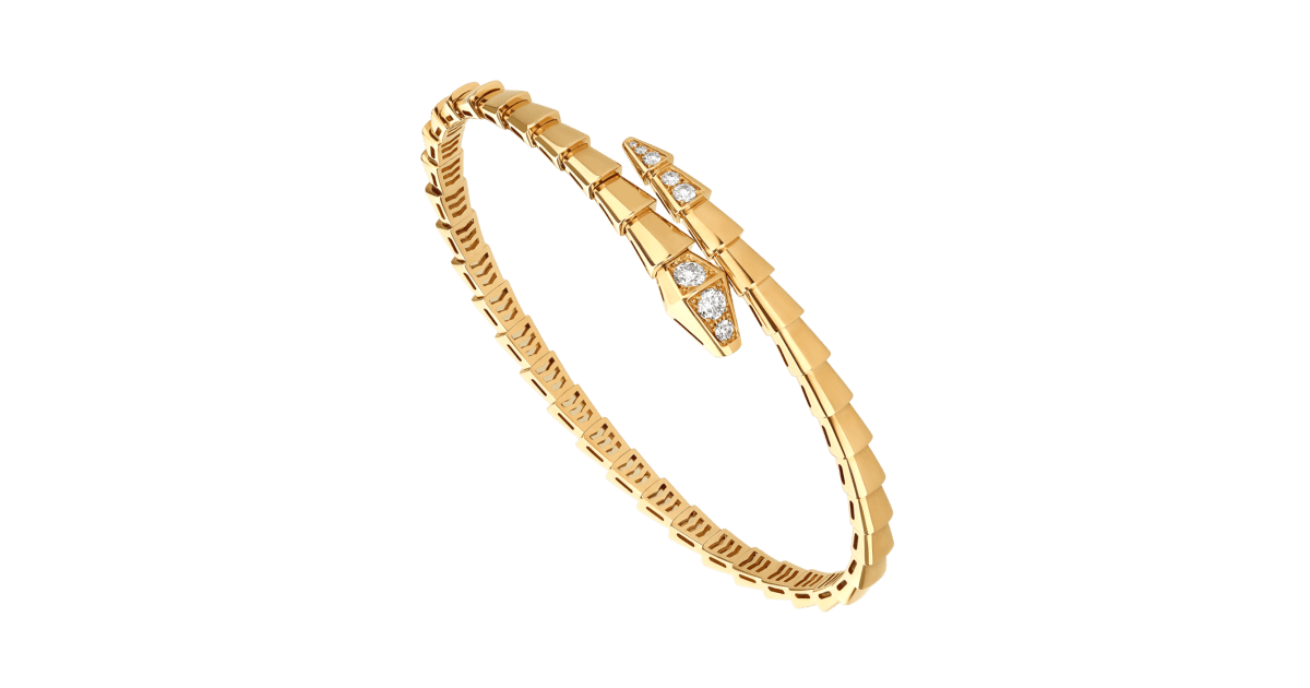 BVLGARI Serpenti Viper Two-Coil Rose Gold Full Pavé Diamonds Bracelet –  Wrist Aficionado