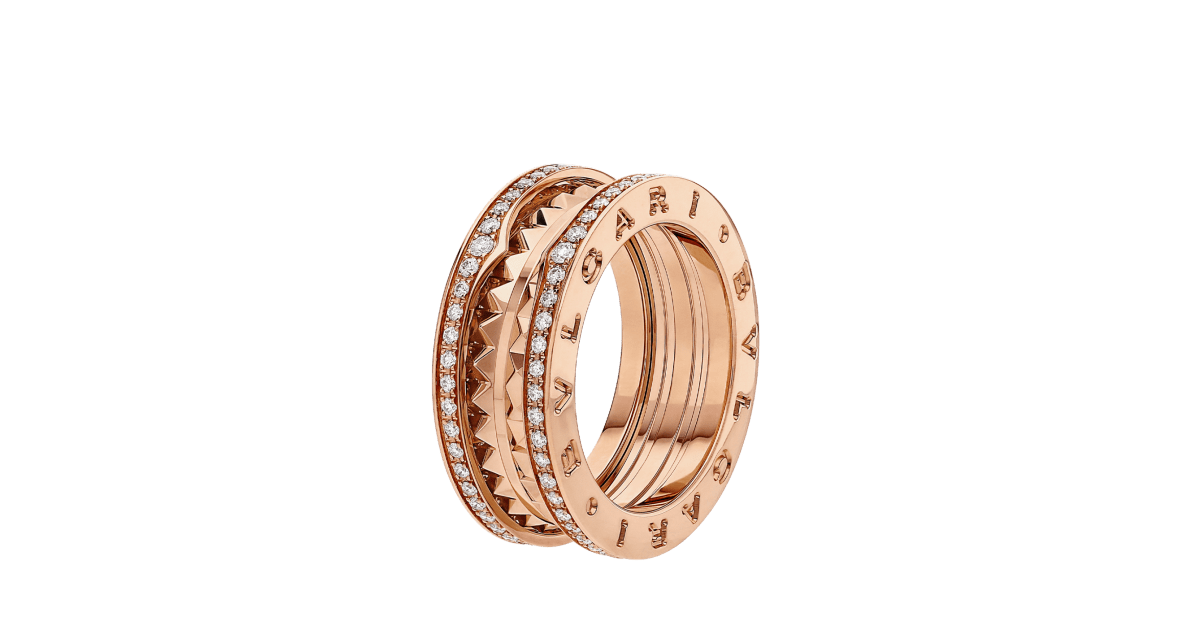 Rose gold B.zero1 Ring with 0.51 ct Diamonds | Bulgari Official Store