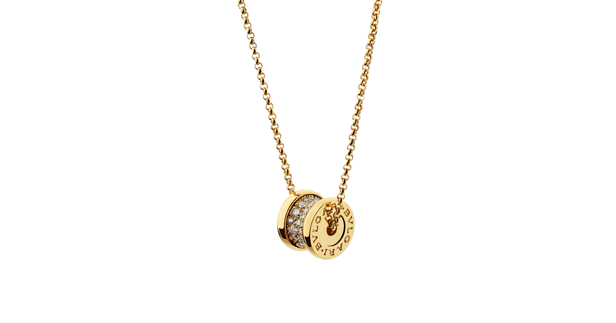 Yellow gold B.zero1 Necklace with 0.31 ct Diamonds | Bulgari Official Store