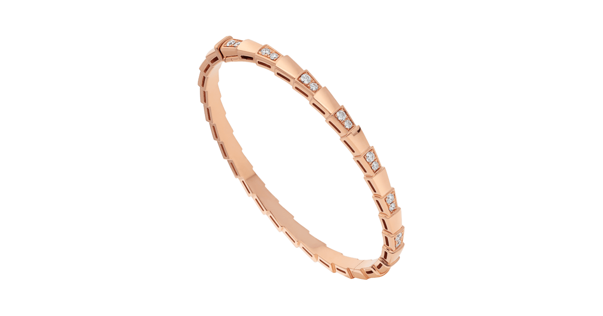 Rose gold Serpenti Viper Bracelet with 0.93 ct Diamonds | Bulgari 