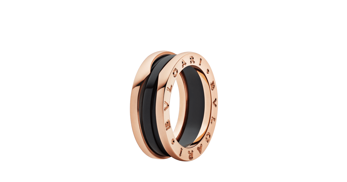  Ring Rose gold,Ceramic Black | Rings | Bulgari Official Store