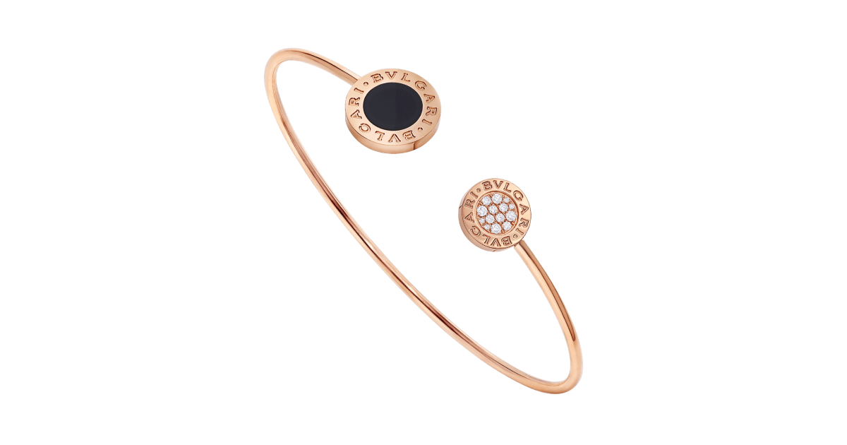 Rose gold BVLGARI BVLGARI Bracelet Black with 0.1 ct Diamonds Onyx Bulgari Official Store