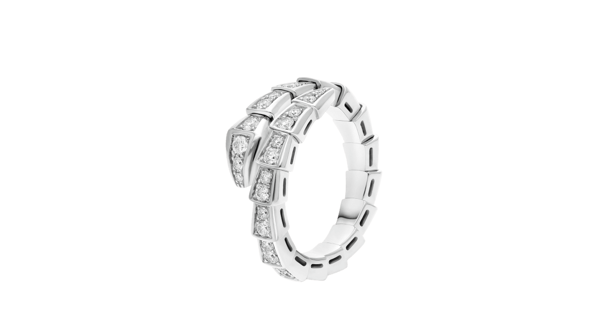 White gold Serpenti Viper Ring with  ct Diamonds | Bulgari Official  Store