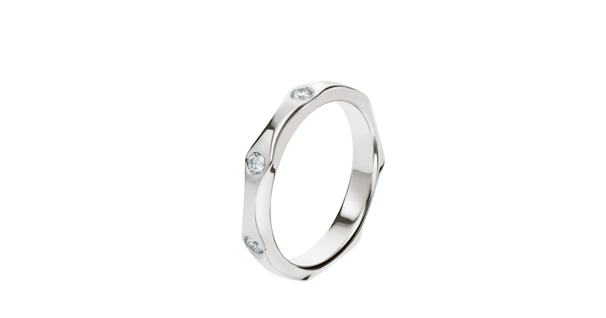 Platin Infinito Ehering mit 0.2 ct Diamonds Bulgari Offizielle Website
