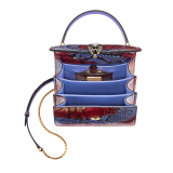 “Serpenti Forever ” top handle bag in multicolor "Chimera" python skin with Lavander Amethyst lilac nappa leather internal lining. Tempting snakehead closure in gold plated brass enriched with black and Lavander lilac enamel, and black onyx eyes 290579 image 2