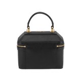 Serpenti Forever jewelry box bag in twilight sapphire blue Urban grain calf leather with Niagara sapphire blue nappa leather lining. Captivating snakehead zip pullers and chain strap decors in light gold-plated brass. 1177-UCL image 3