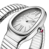 Relógio Serpenti Tubogas de uma volta com caixa e pulseira em aço inoxidável e mostrador de opalina prateada. Tamanho grande. SrpntTubogas-white-dial1 image 2