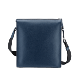 BVLGARI BVLGARI zip-top messenger bag in charcoal diamond grain calf leather with brass palladium plated hardware. BBM-001-0624S image 4