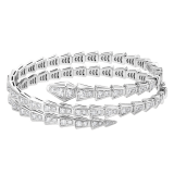 Serpenti Viper two-coil 18 kt white gold bracelet, set with pavé diamonds BR858795 image 2