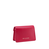 Serpenti Forever micro bag in amaranth garnet red calf leather. Captivating snakehead closure in light gold-plated brass embellished with red enamel eyes. SEA-MICROXBODY image 3