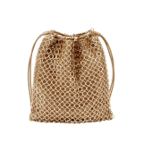 Bulgari Cocktail clutch with light gold-plated brass heritage mesh and light gold satin inner layer. 291695 image 3