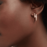 Serpenti Viper 18 kt rose gold earrings set with pavé diamonds 358361 image 1