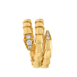 Serpenti Viper 18 kt yellow gold two-coil ring set with demi-pavé diamonds AN858970 image 2