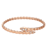Bracciale Serpenti Viper in oro rosa 18 kt con semi-pavé di diamanti. BR858812 image 2