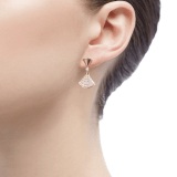 DIVAS' DREAM earrings in 18 kt rose gold set with a diamond and pavé diamonds. 351054 image 3
