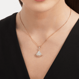 DIVAS' DREAM 18 kt rose gold necklace set with mother-of-pearl elements, a round brilliant-cut diamond and pavé diamonds (0.28 ct) 356452 image 1
