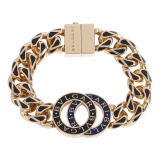 BULGARI BULGARI multicoloured Maxi Chain bracelet in light gold-plated brass with inserts with black and royal sapphire blue enamel. Iconic embellishment and clasp. CHUNKYBBBRCLT-MC-BRS image 1