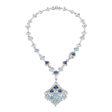 DIVAS' DREAM 18 kt white gold necklace set with coloured gemstones and pavé diamonds 355627 image 1