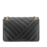 Serpenti Cabochon shoulder bag in soft matelassé white agate nappa leather with graphic motif and white agate calf leather. Snakehead closure in rose gold plated brass decorated with matte black and white enamel, and black onyx eyes. 979-NSM image 3