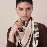 Cleopatra scarf in fine black printed silk twill with a BULGARI BULGARI metal pendant. CLEOPATRA image 2