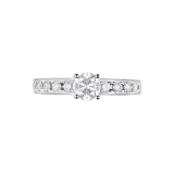 Anello 1503 – Dedicata a Venezia in platino con diamante tondo taglio brillante e pavé di diamanti. 343534 image 3