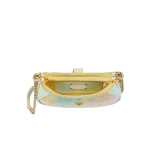 Serpenti Ellipse small crossbody bag in multicolour Spring Shade python skin with sunbeam citrine yellow nappa leather lining. Captivating snakehead closure in gold-plated brass embellished with white mother-of-pearl scales and red enamel eyes. 291736 image 4