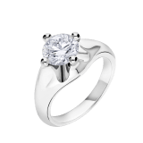 Corona platinum solitaire ring set with a round brilliant cut diamond 323743 image 2