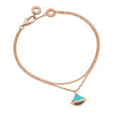 DIVAS' DREAM bracelet in 18 kt rose gold with pendant set with torquoise. BR859639 image 1