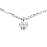 Griffe 18 kt white gold pendant with heart cut diamond and 18 kt white gold chain 338204 image 2