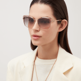 Bulgari Serpenti squared metal sunglasses with Serpenti openwork metal décor with crystals. 903905 image 3
