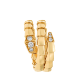 Serpenti Viper 18 kt yellow gold two-coil ring set with demi-pavé diamonds AN858970 image 3
