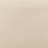 Bvlgari Logo tote bag in black calf leather with hot stamped Infinitum Bvlgari logo pattern and plain Teal Topaz green grosgrain lining. Light gold-plated brass hardware BVL-1201 image 7