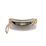 Serpenti Ellipse small crossbody bag in Urban grain and smooth flamingo quartz pink calf leather with flamingo quartz pink gros grain lining. Captivating snakehead closure in gold-plated brass embellished with black onyx scales and red enamel eyes. Online exclusive colour. 1204-Hobo image 4