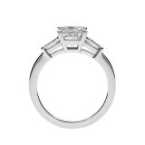 Griffe solitaire ring in platinum with princess cut diamond and two side diamonds. Available in 1 ct. A classic setting that allows the beauty and the pureness of the solitaire diamond to assert itself. 338560 image 3