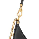 Serpenti Ellipse medium shoulder bag in Urban grain and smooth Niagara sapphire blue calf leather with cloud topaz blue gros grain lining. Captivating snakehead closure in gold-plated brass embellished with black onyx scales and red enamel eyes. 1190-UCL image 5