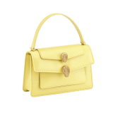 Alexander Wang x Bulgari small belt bag in sunbeam citrine calf leather with black nappa leather lining. Captivating double Serpenti head closure in antique gold-plated brass embellished with red enamel eyes. 291889 image 2