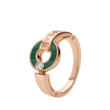 BVLGARI BVLGARI Openwork 18 kt rose gold ring set with malachite elements and a round brilliant-cut diamond AN858946 image 1