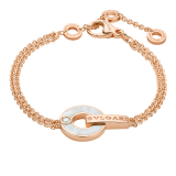 BVLGARI BVLGARI Openwork 18 kt rose gold bracelet set with mother-of-pearl elements and a round brilliant-cut diamond BR858786 image 1