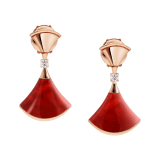 DIVAS' DREAM 18 kt rose gold earring set with carnelian elements and round brilliant-cut diamonds (0.07 ct) 356749 image 1