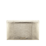 “Serpenti” evening handle clutch bag in charcoal diamond metallic karung skin. Light gold Serpenti Seduttori handle. 526-HANDLECLUTCH image 3