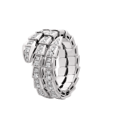 Serpenti Viper two-coil 18 kt white gold ring set with pavé diamonds AN858793 image 1