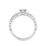 Anello 1503 – Dedicata a Venezia in platino con diamante tondo taglio brillante e pavé di diamanti. 343534 image 4