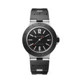 Bvlgari Aluminium watch with mechanical movement with automatic winding, 40 mm aluminum and titanium case, black rubber bezel with BVLGARI BVLGARI engraving, black dial and black rubber bracelet. Power reserve 42h. Water-resistant up to 100 meters. 103445 image 1