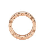 Anello B.zero1 a due fasce in oro rosa 18 kt con spirale in ceramica bianca. B-zero1-2-bands-AN855964 image 2