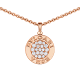 BVLGARI BVLGARI 18 kt rose gold chain and 18 kt rose gold pendant set with mother-of-pearl insert and pavé diamonds (0.34 ct) 358375 image 3