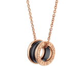 B.zero1 necklace with 18 kt rose gold chain and an 18 kt rose gold and black ceramic pendant 346083 image 1