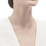 Fiorever Halskette mit zwei Blumen aus 18 Karat Weißgold mit zwei zentralen Diamanten und Diamant-Pavé 354498 image 4