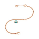 DIVAS' DREAM bracelet in 18 kt rose gold with pendant set with torquoise. BR859639 image 2